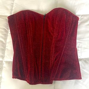 Daisy Corset Sparkly Red Size M